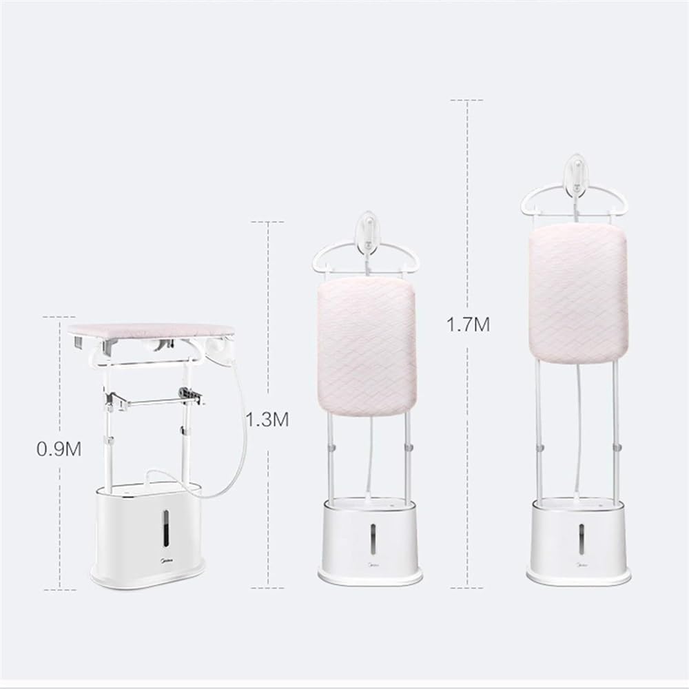 CHIPEL Professional Vertical Garment Steamer Double Pole Stretchable with 70-Ounce Water Tank Built-in Ironing Board and Garment Hanger Household Small Iron Handheld Ironing