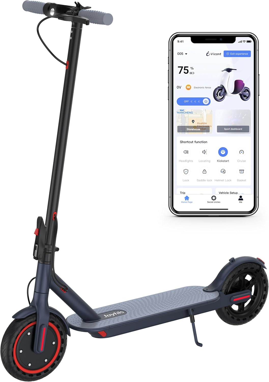 Electric Scooter Adults, Powerful 350W E-Scooter, Max 19 Mph & 15-19 Miles Range Scooters, Folding Scooters with 8.5