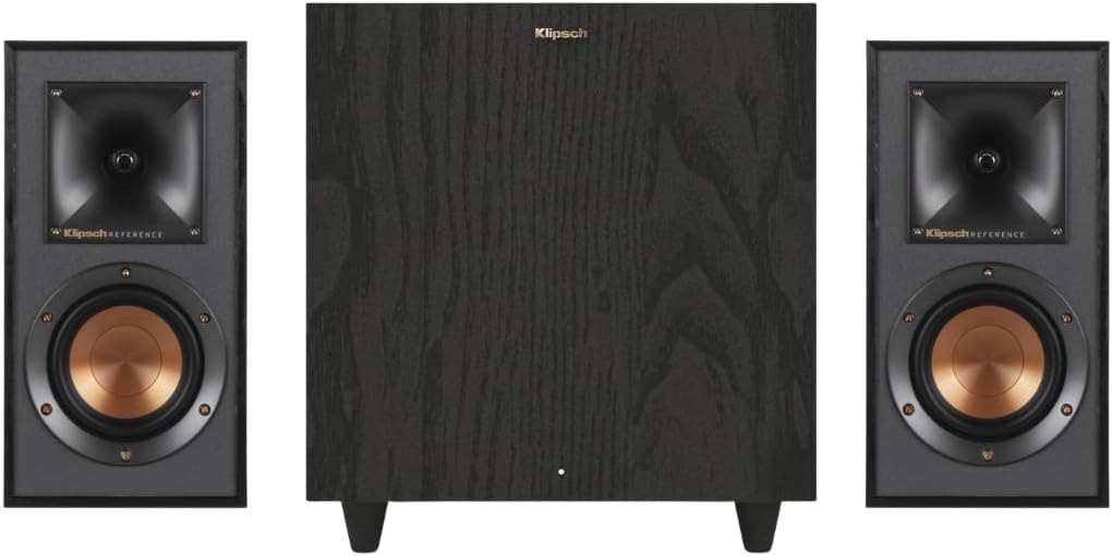 Klipsch Home Audio Bundle: R-41M Bookshelf Speakers (Pair) and R-80SWi 8