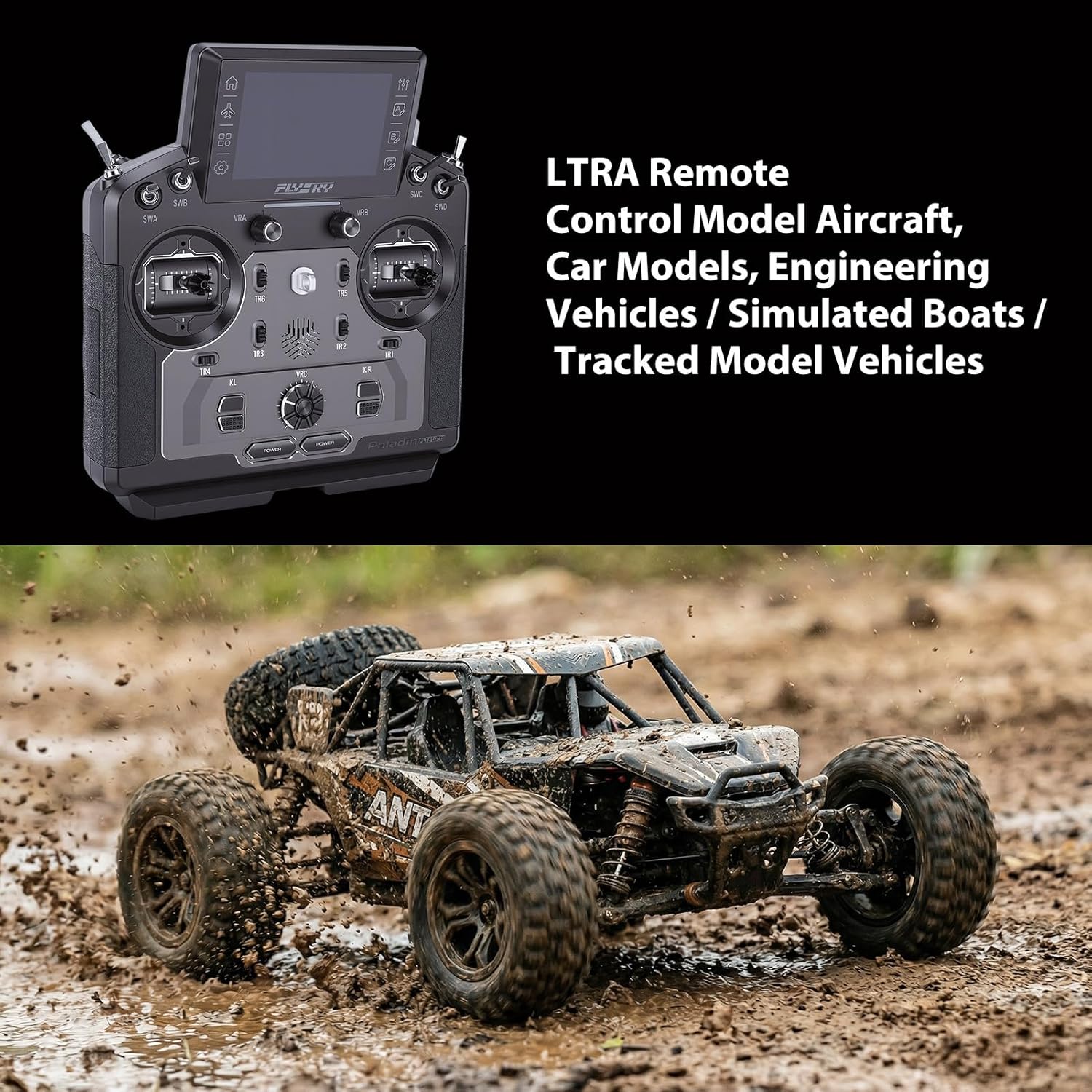 18 Channel RC Radio Controller with 3.5 Inch Touchscreen, Dual Antenna Transmitter Receiver for Drone Helicopter Car Boat