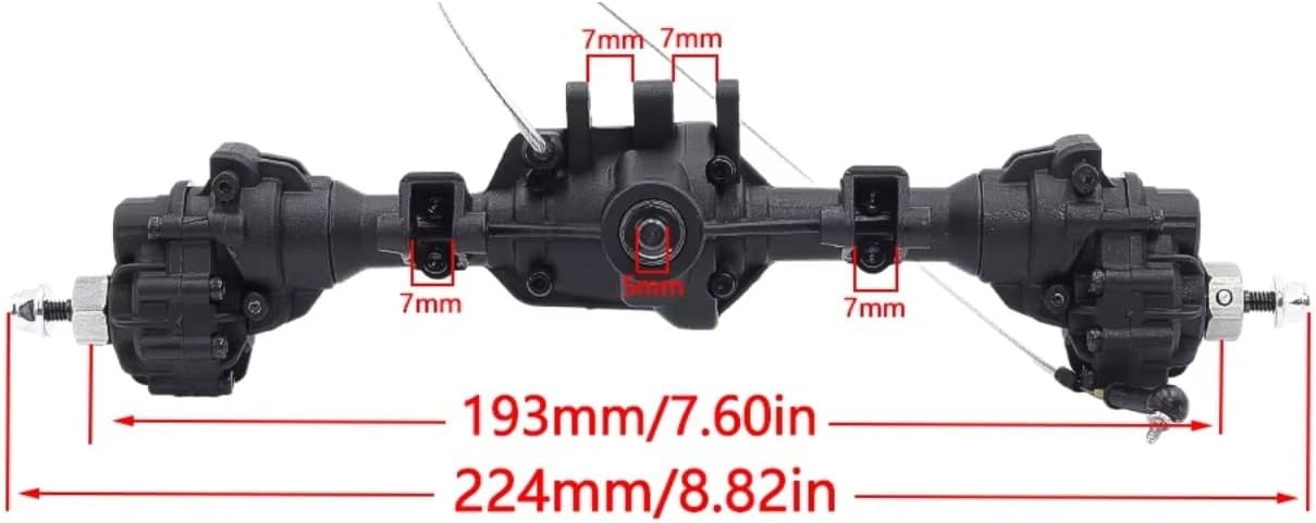 Compatible with TRX4 1/10 RC Crawler Car Upgrades Parts Front and Middle and Rear Axle Complete Portal Axles Set RC Front and Rear Axle(1Set)