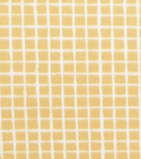 Yellow Grid Plaid Blizzard Fleece Fabric