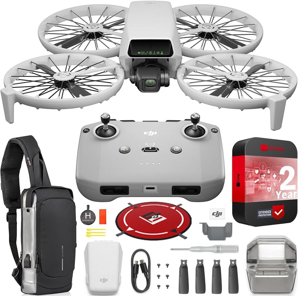 DJI Flip (RC-N3), Drone with 4K UHD Camera for Adults, Under 249 g, 3-Axis Gimbal Stabilization, Palm Takeoff, Auto Return, 31-Min Flight Time, Intelligent Flight Bundle with Deco Gear Accessories
