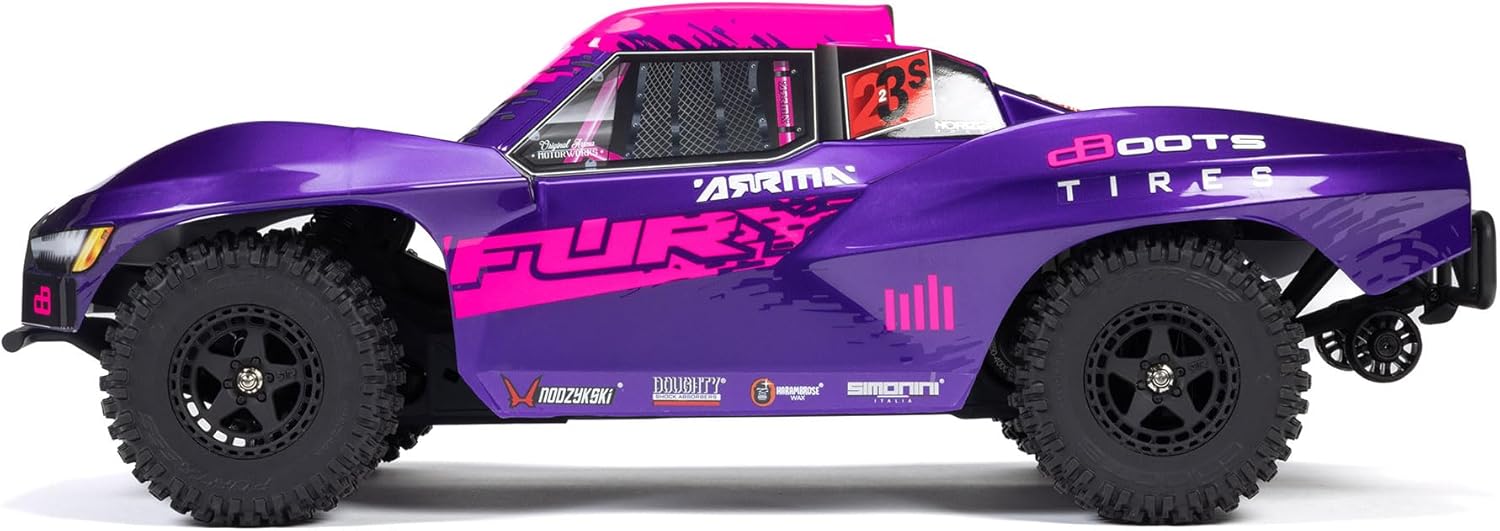 ARRMA RC Truck 1/10 Fury 2wd 223S BLX Brushless Short Course Truck RTR (Battery and Charger Not Included) with DSC, Purple, ARA3521T3