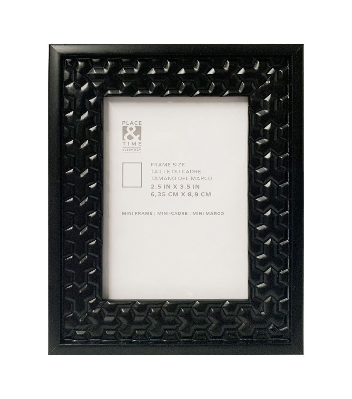 2.5 x 3.5 Black Textured Tabletop Picture Frame by Place & Time