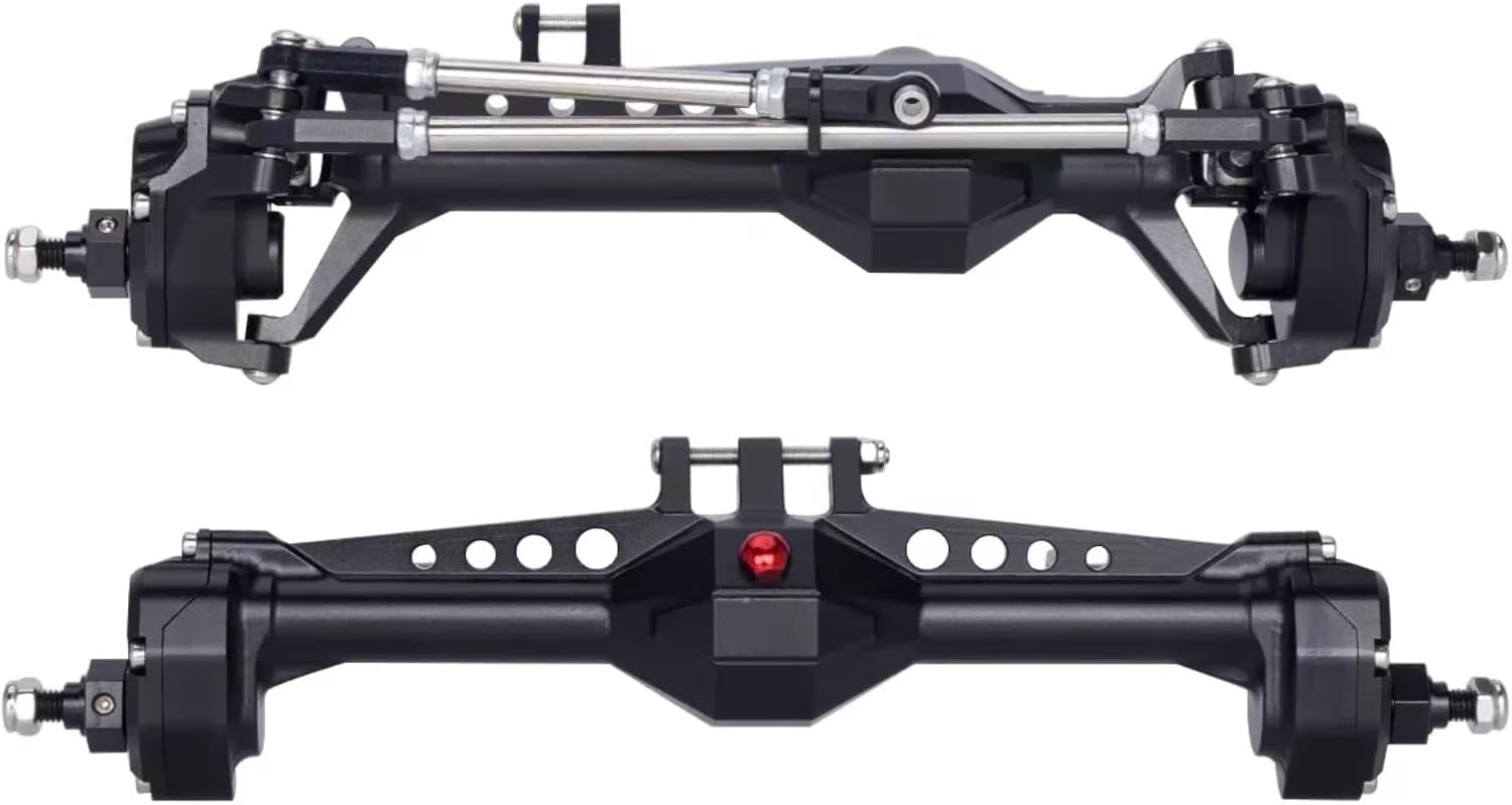 Rc Parts For Axial For Vanquish VS4-10 1/10 VP High Strength Aluminum CNC Machining Front And Rear Portal Axle RC Crawler Parts(Black)