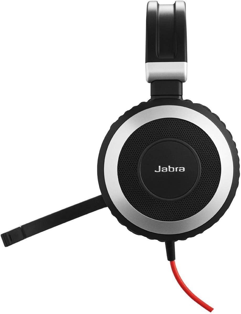 Jabra Evolve 80 - Professional Stereo Noise Cancelling Wired Headset/Music Headphones - UC (Renewed)