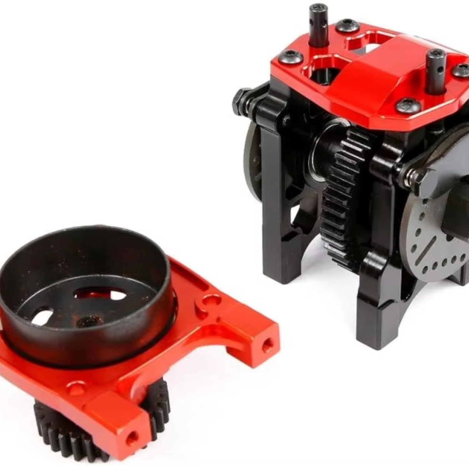 RC Car Parts Compatible with Rofun LT for LOSI 5ive T KMX2 1/5 RC Car Upgrade Parts Aluminum for Super High for Speed Gear Set(Red)