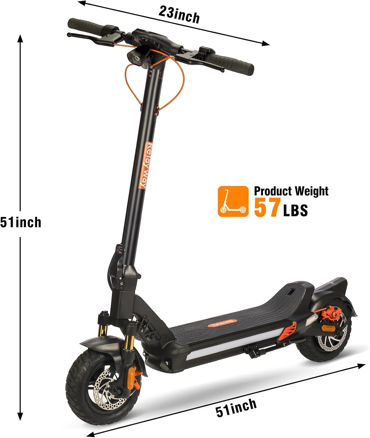 Off Road Electric Scooter Long Range, Fast Electric Scooter 30 Mph Speed, Heavy Duty 300+ lb Capacity & Dual Suspension