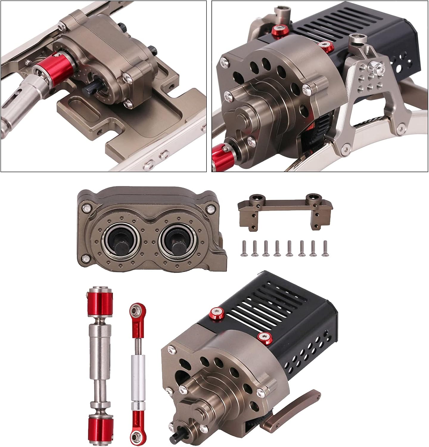 Metal Front Motor Box Set for SCX10 1/10