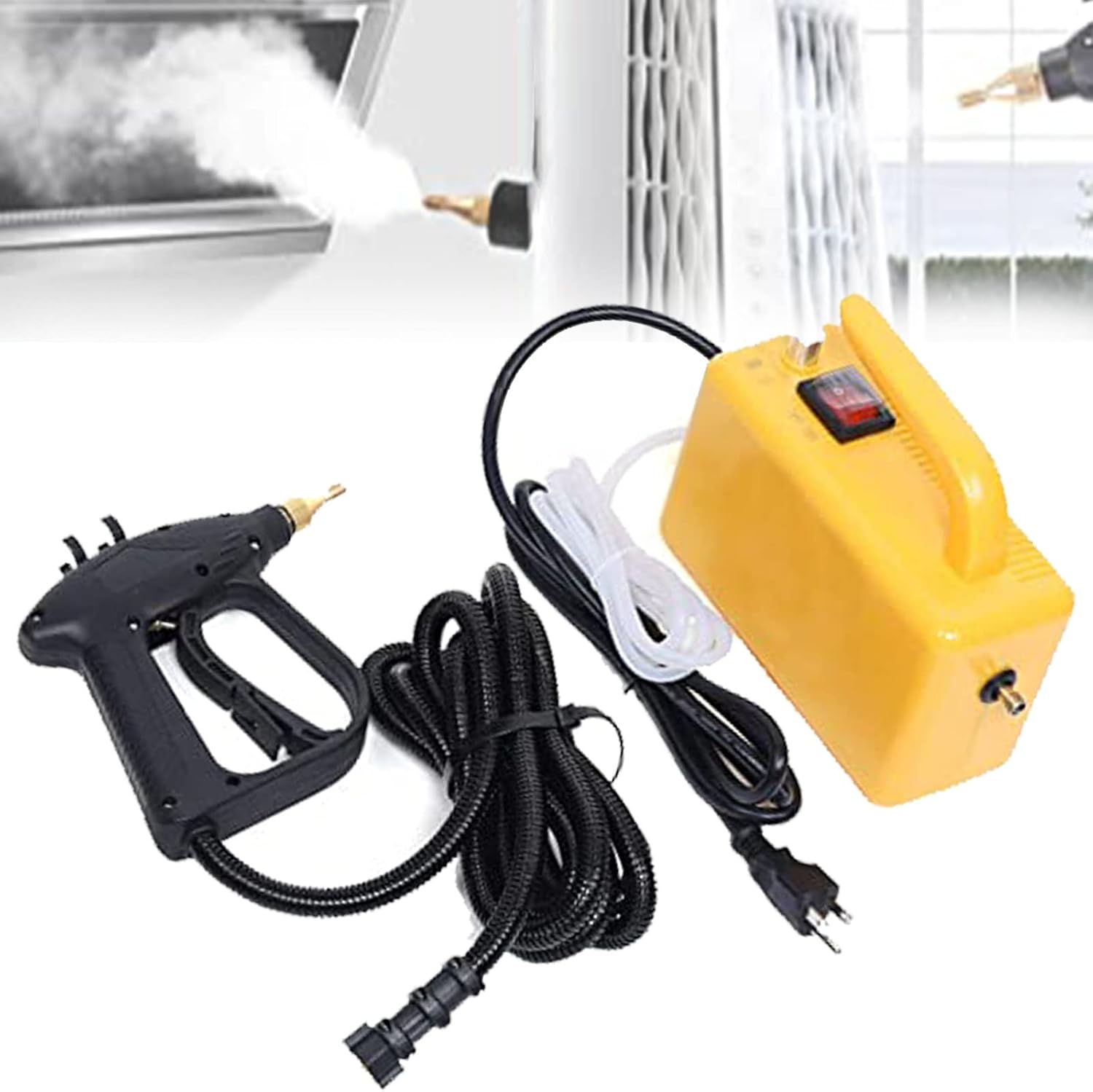 XYEJL 1700w 110v High Temperature Pressurized Steam Cleaner, Multi Purpose Hand Held Steamers Portable Steam Cleaning Machine Powerful Steam Tool, for Most Floors/Counters/Windows/Autos,Yellow