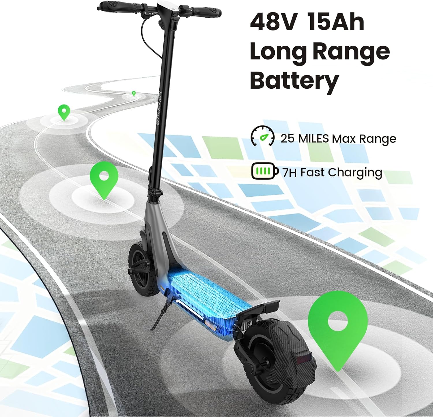 isinwheel Z1 Electric Scooter, 28/22 MPH Top Speed,1000/500W Motor E-Scooter Up to 30/20 Miles, Shock Absorbers & Turn Signal, Foldable Scooter for Adults and Teens