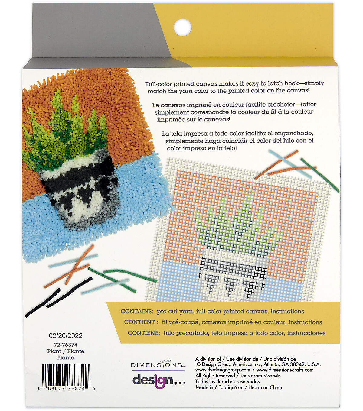 Dimensions Plant Latch Hook Kit 12 x 12