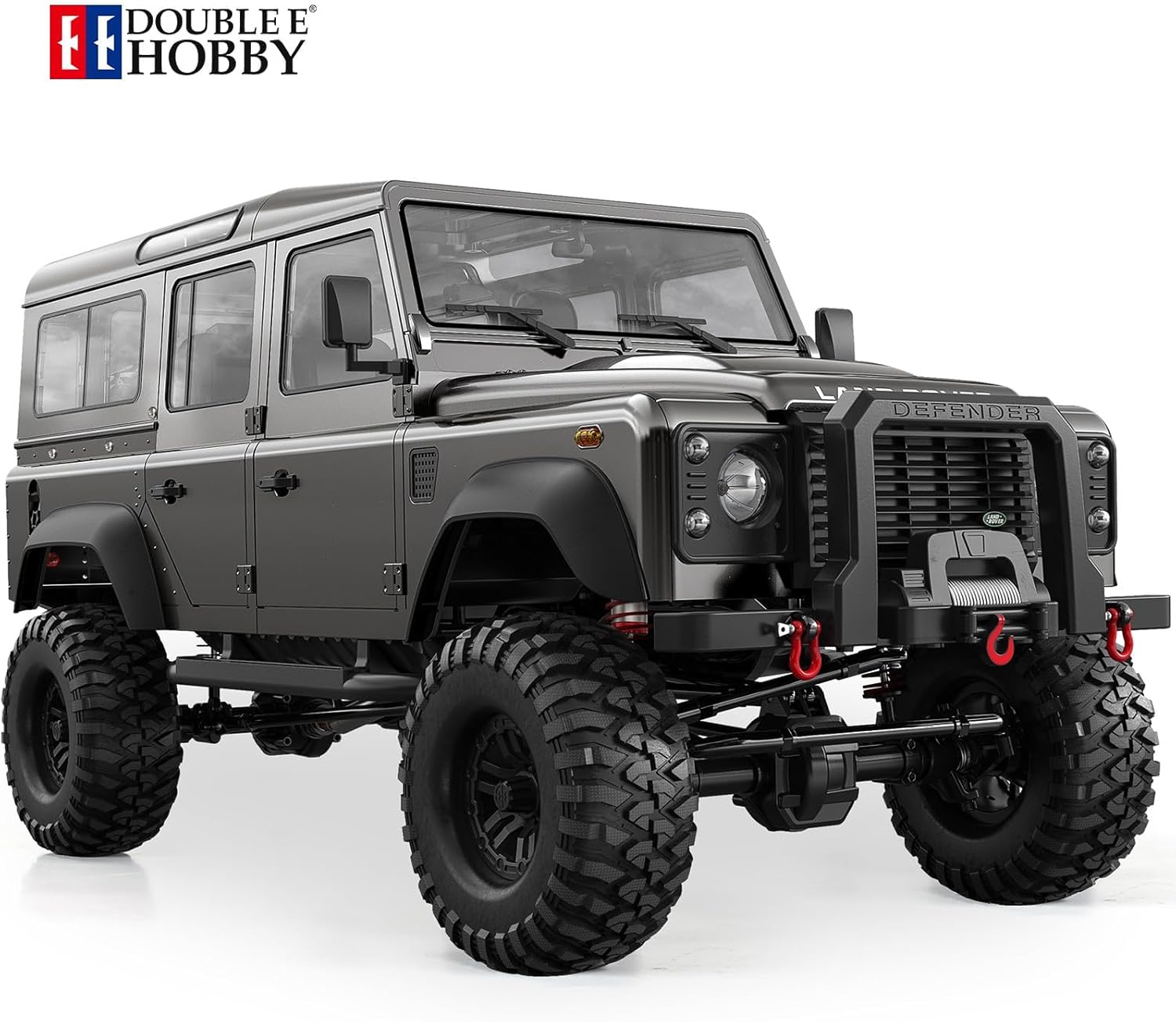 DOUBLE E 1/8 Land Rover Defender D110 RC Crawler Truck, 4x4 Offroad Hobby Grade with 550 Motor, for Adults E101