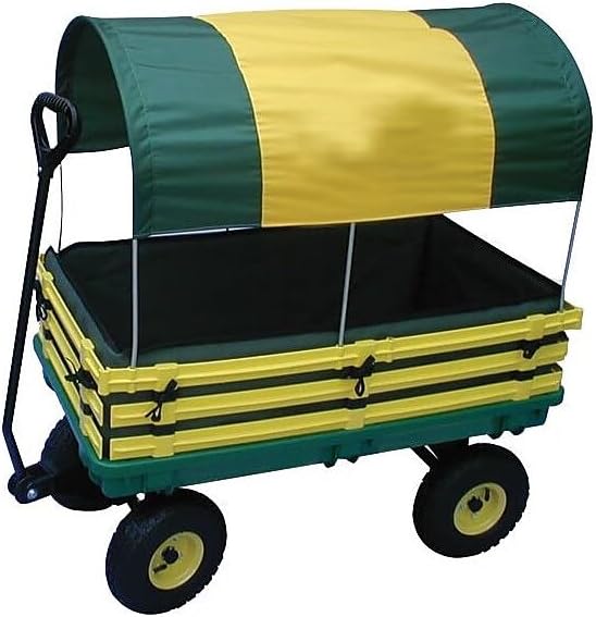Millside Industries Trekker Wagon with Yellow Poly Rack Set , Green