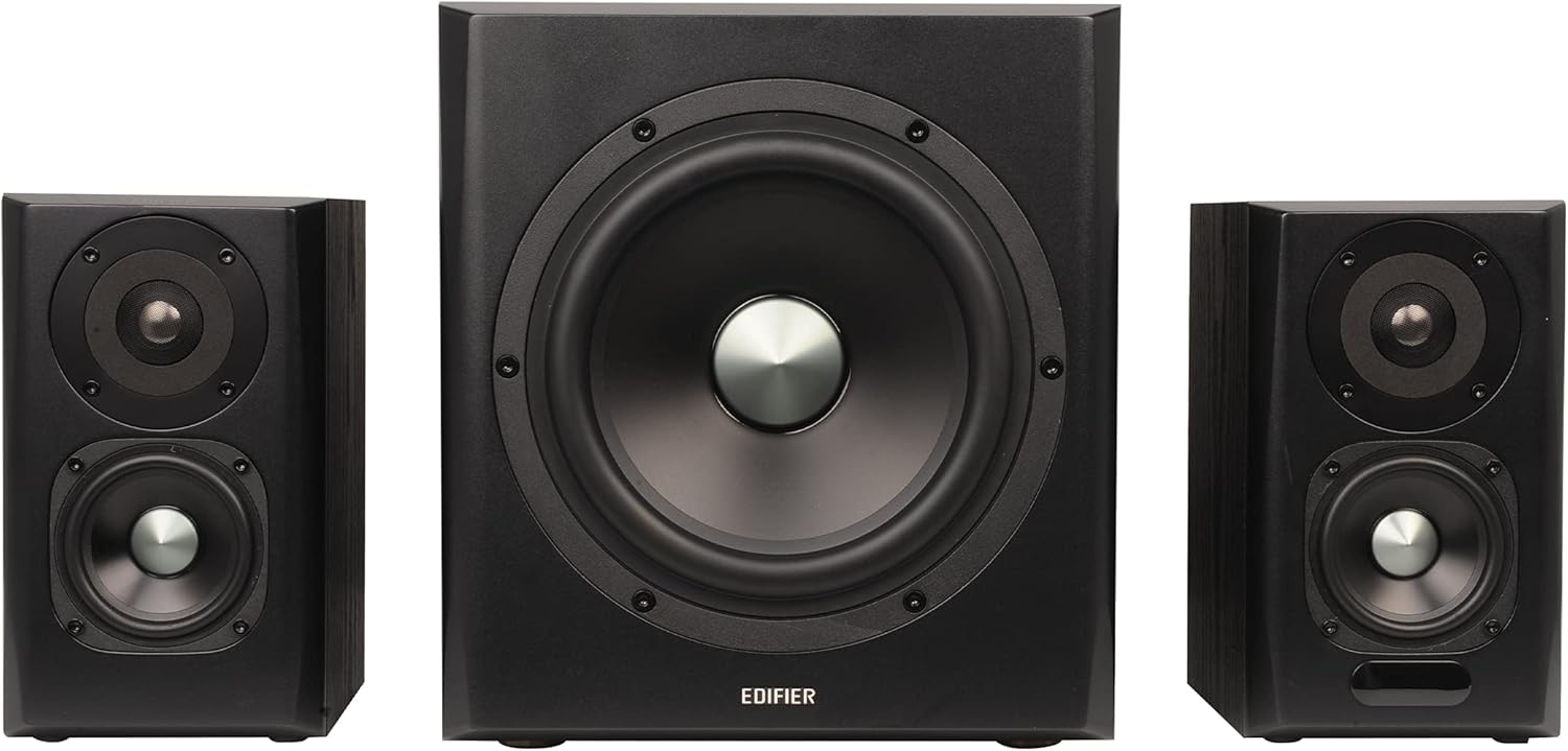 Edifier S351DB Bookshelf Speakers and Subwoofer 2.1 Speaker System Bluetooth V5.1 aptX Wireless Sound for Computer Rooms