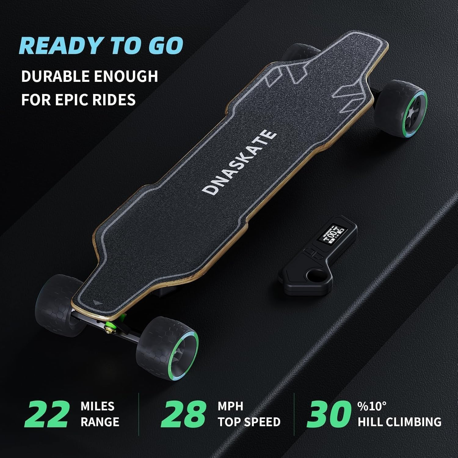 V20 Electric Skateboard with Remote, 28 Mph Top Speed,22 Miles Range,1000W Hub-Motor, Longboard Skateboard for Adults ＆Teens