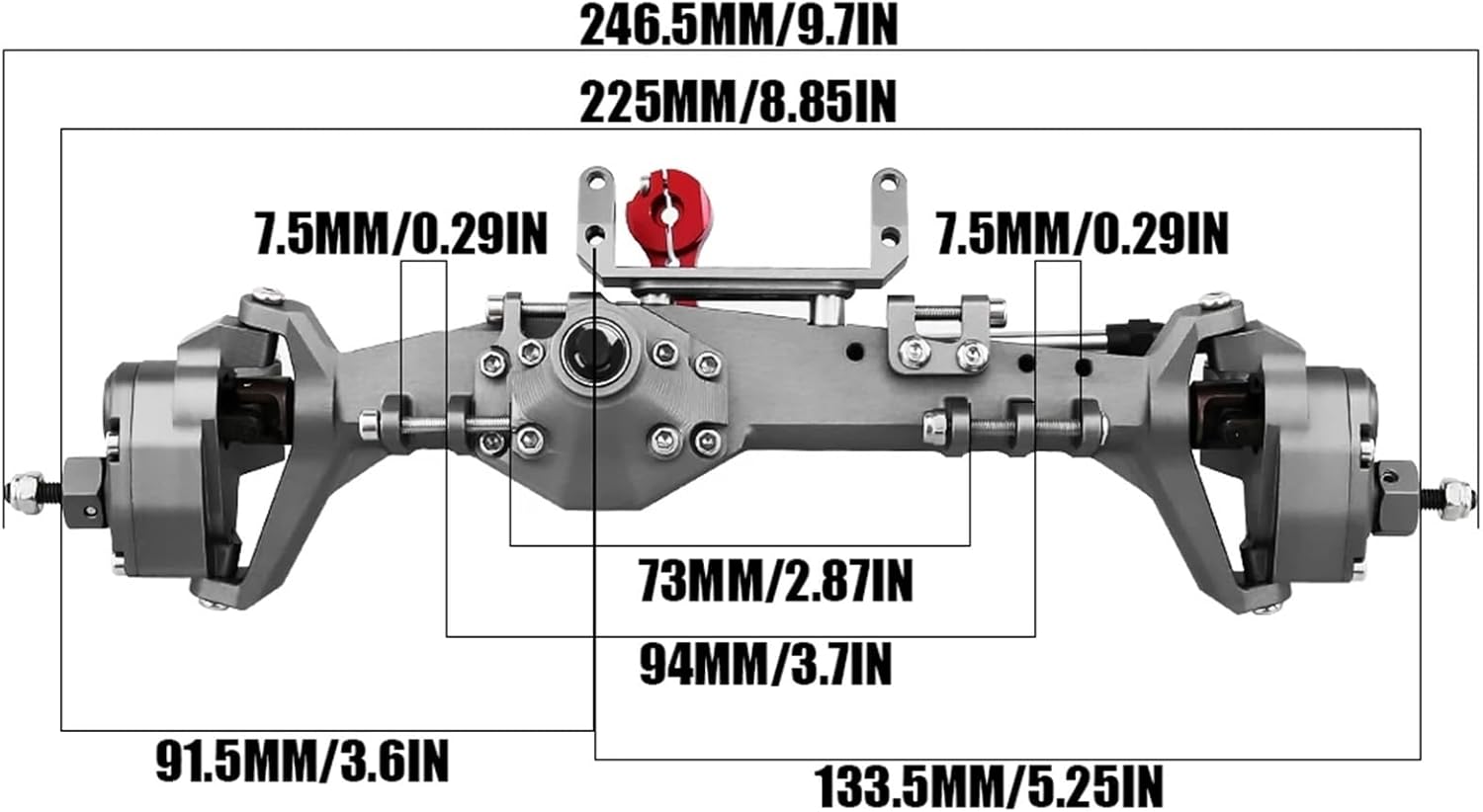 1/10 RC Crawler All Metal Front and Rear Portal Axle for Axial for Capra 1.9 UTB AXI03004 Buggy F9 for Wraith 90018 RR10 Upgrade Part(GY Front Rear Axle)