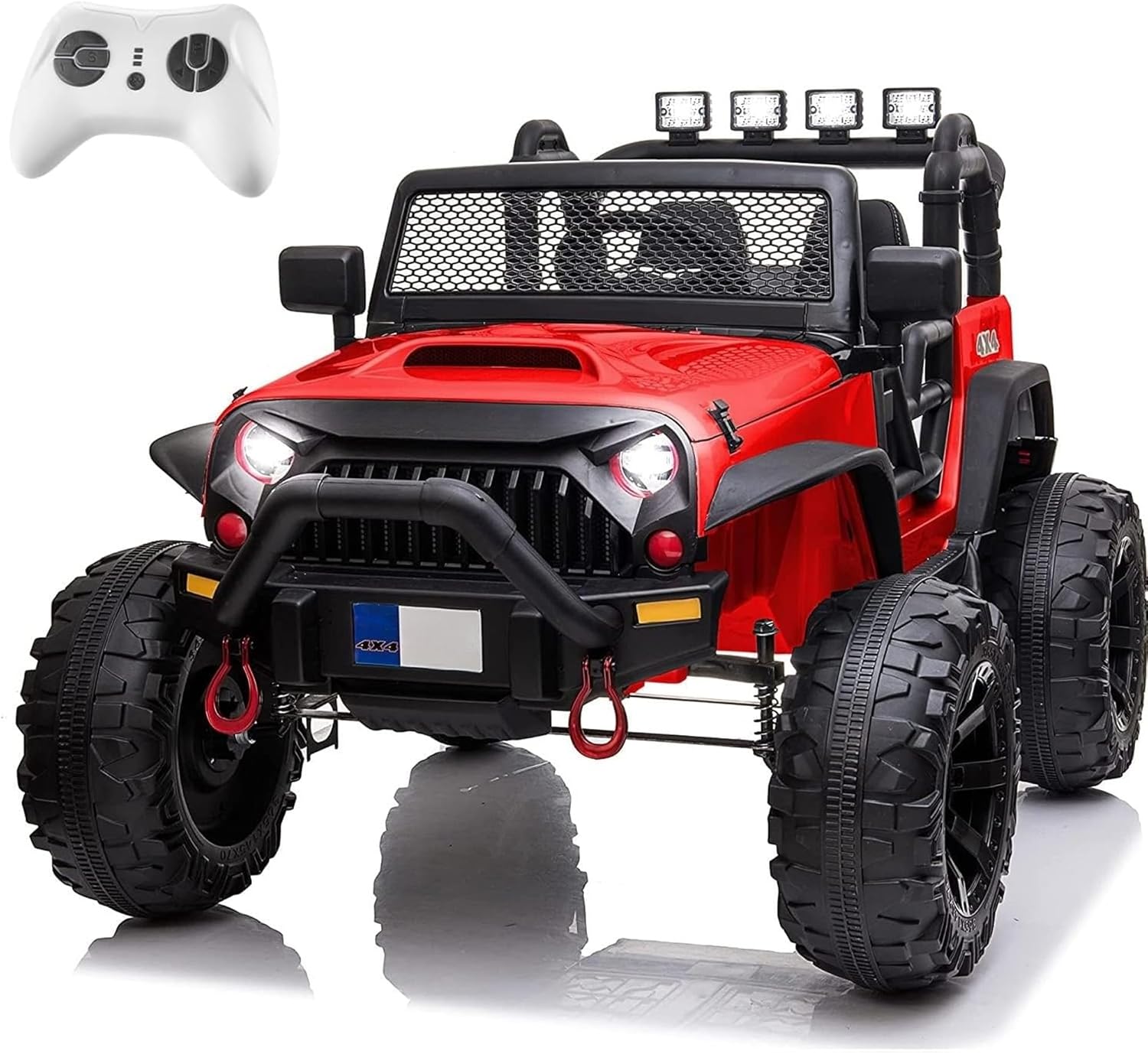 Powerful 2-Seater Electric Ride-On Truck with Remote Control, Dual-Speed Operation, Built-in Music, LED Lights & Spring Suspension