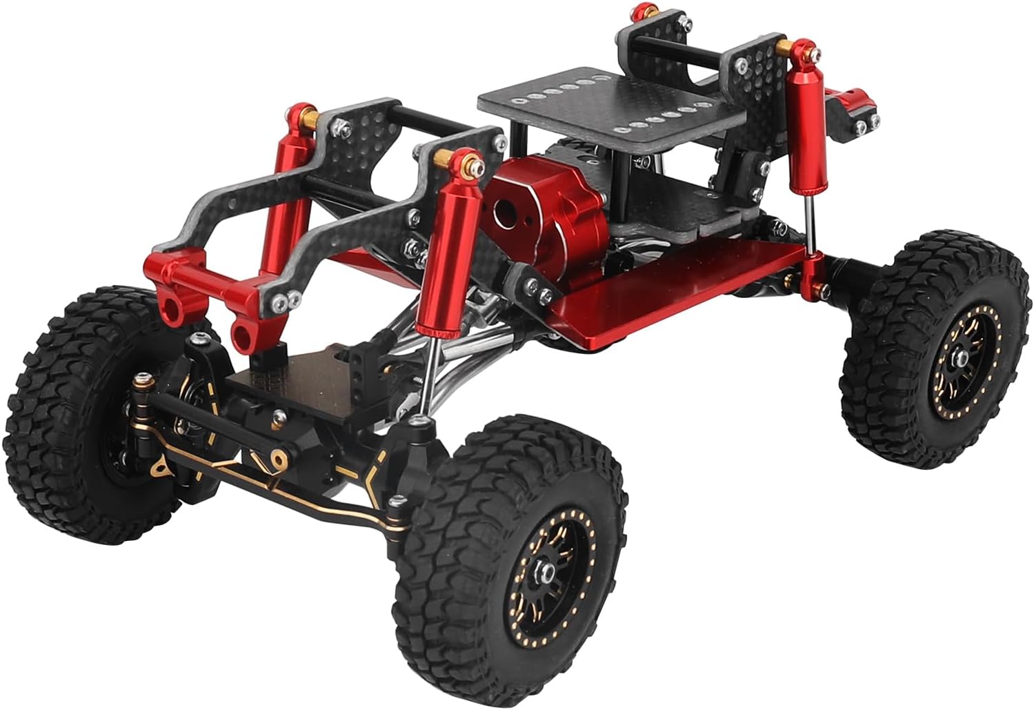 Ascent 18 Metal & Carbon Fiber Chassis Frame Assembled Kit with Transmission Axle Wheel Links for 1/18 RC Crawler Redcat Ascent-18 Upgrade