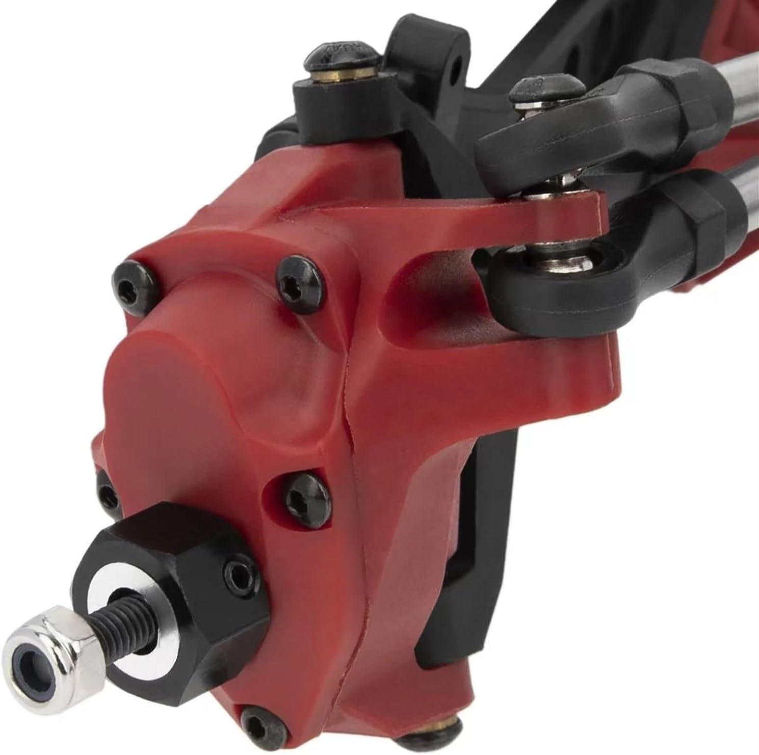 RC Car Upgrade Parts for Axial for SCX10 II 1/10 RC Crawler Car Upgrade Portal Axles Front Rear Axle with Steel Gears Metal Bearings Modified Parts(Red)