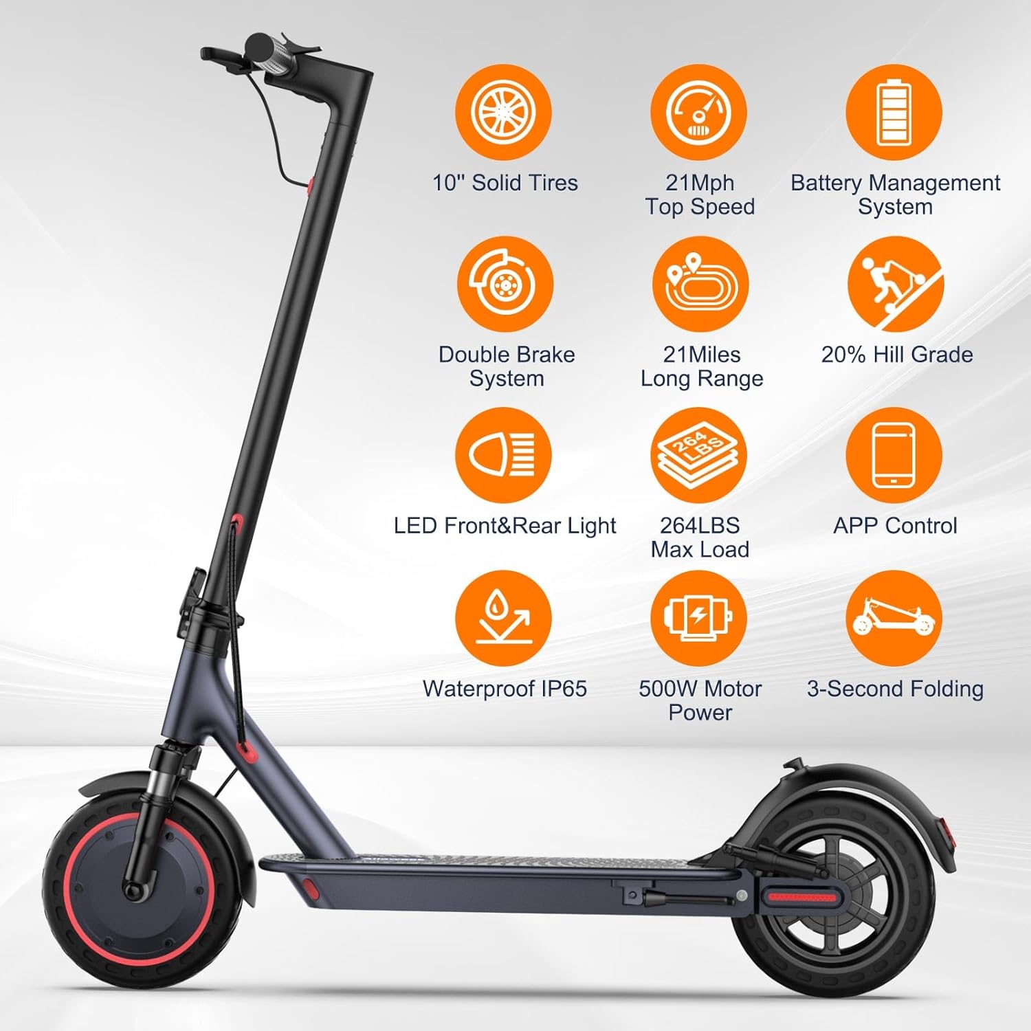 Electric Scooter, 19/22Mph, 8.5