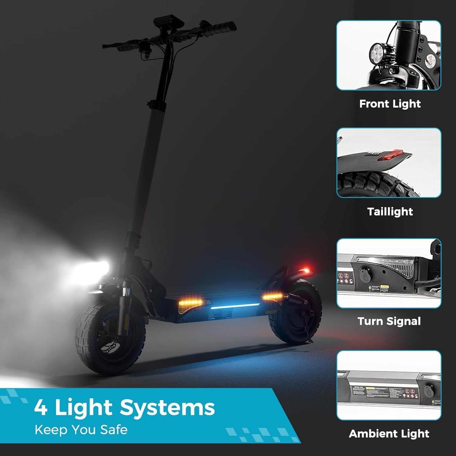 Electric Scooter for Adults, 28/25MPH Speed, 28/25Mile Range, 1000/750W Powerful Motor, 10/9.3