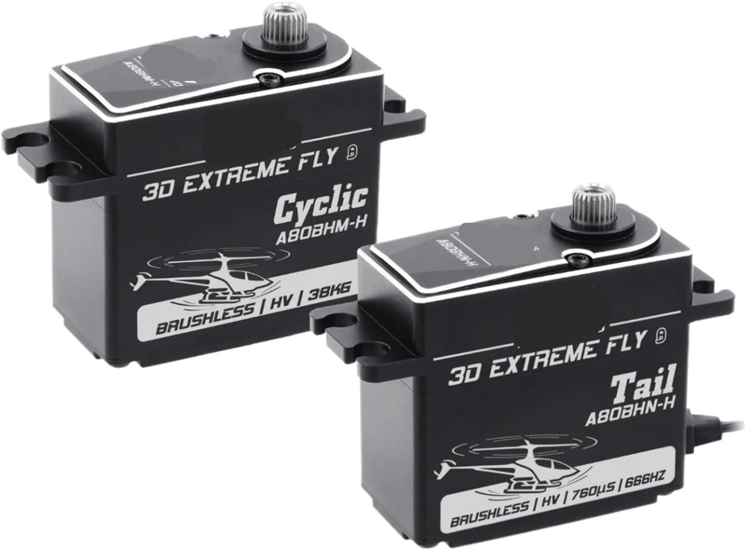 Metal gear A80BHM-H A80BHN-H Aluminum housing 38KG 22KG HV standard brushless cycle servo suitable for 570-800 class(Combo Set3)
