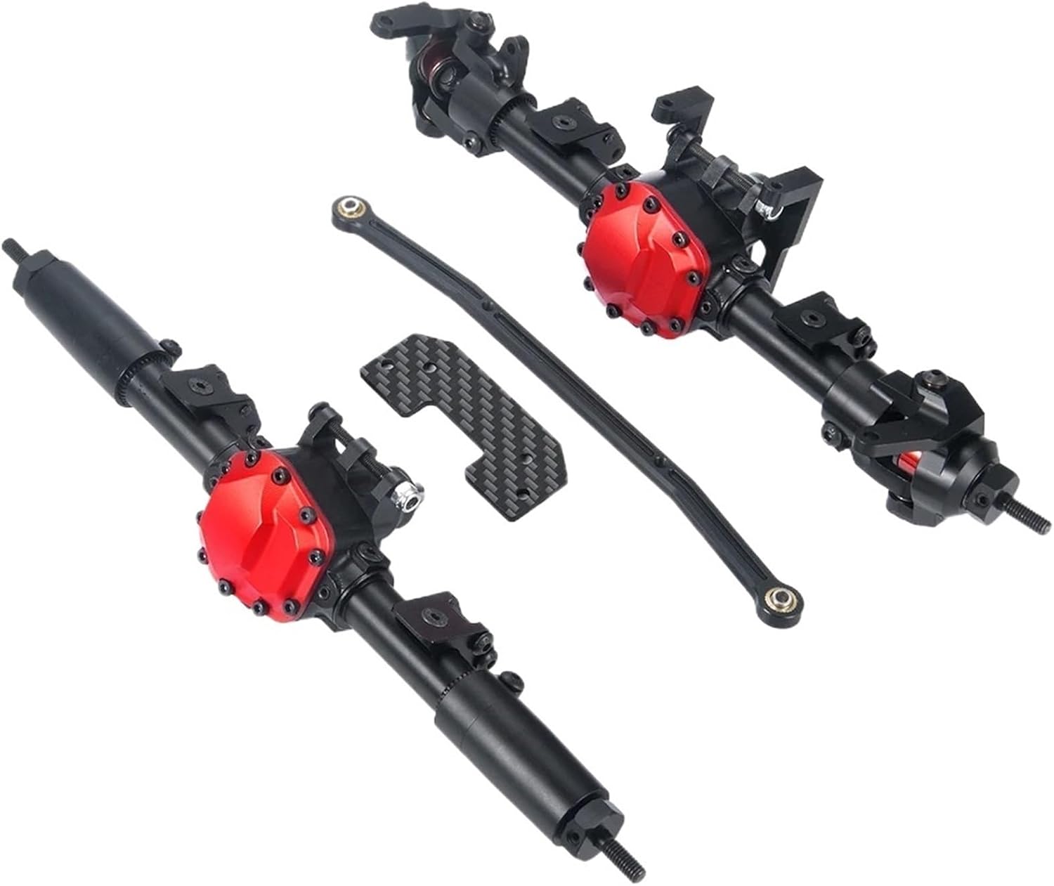 RC Vehicle Axles Compatible with Axial for SCX10 II AX90046 90047 90027 90028 1/10 RC Rock Crawler Car Upgrade Accessories Metal Front Rear Axle Axle(Front Axle and Rear Axle)