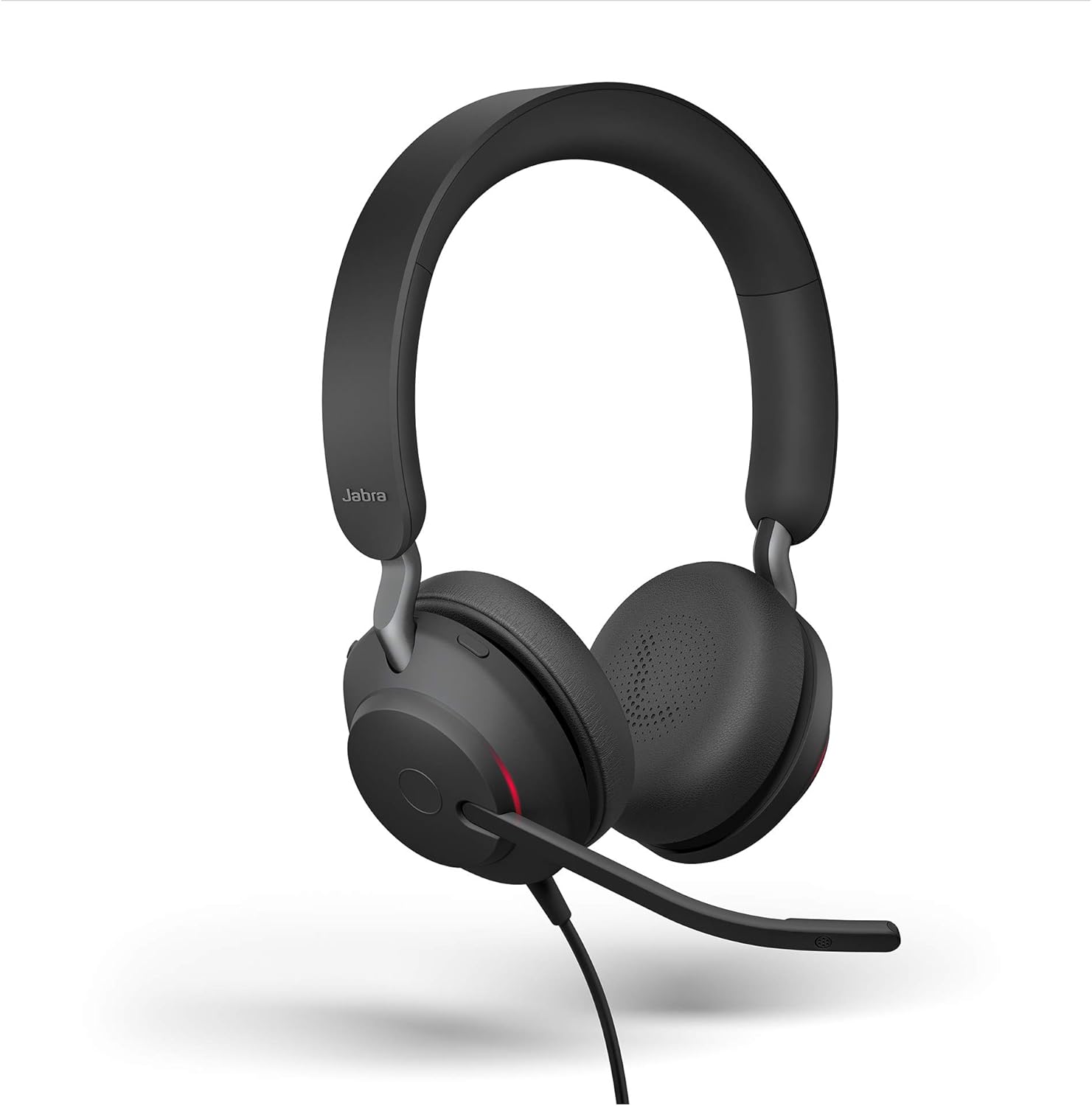 Jabra Evolve2 40 PC Headset - Noise Cancelling Microsoft Teams Certified Stereo Headphones with 3-Microphone Call Technology - USB-C Cable - Black