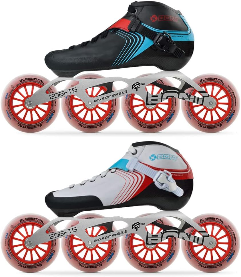 Bont Skates - Inline Speed Skating Racing Skates - GT4 Skate Boots + 6061 Frame + Elemental Wheels + ABEC5 Bearings