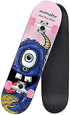 Four-Wheel Skateboard 31-inch Skateboard Standard Maple Skateboard Boys and Girls Brush Street Dance Board Suitable for Adults and Teenagers