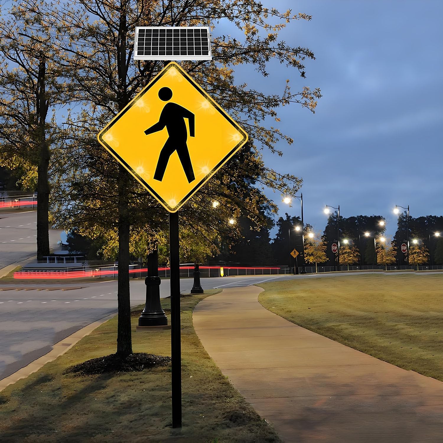 Solar LED Pedestrian Crossing Sign - 24