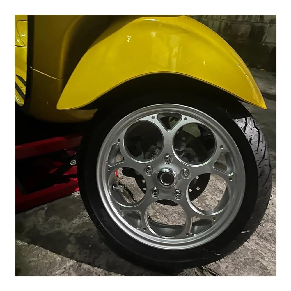 2 Pieces Aluminum Rim Hub Tire Front and Rear Scooter 12 Inch Modified Wheel Spare Parts for 150 Universal(Gold)