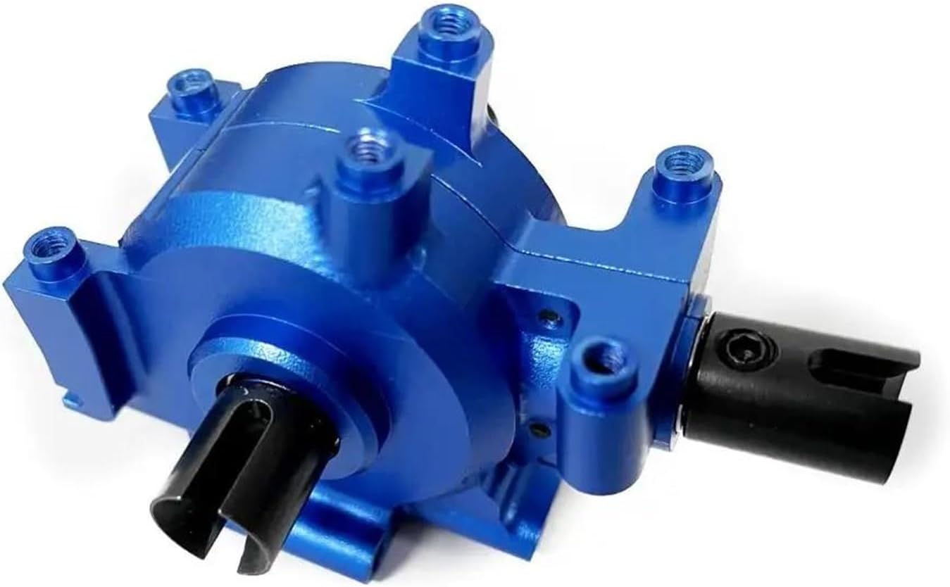 RC Transmission Gearbox Compatible with LOSI for Baja for Rey 4WD Short Course Differential Gear Box 1/10 RC Car Part Diff Rc Differential Gear Box Upgrade Parts(Blue)