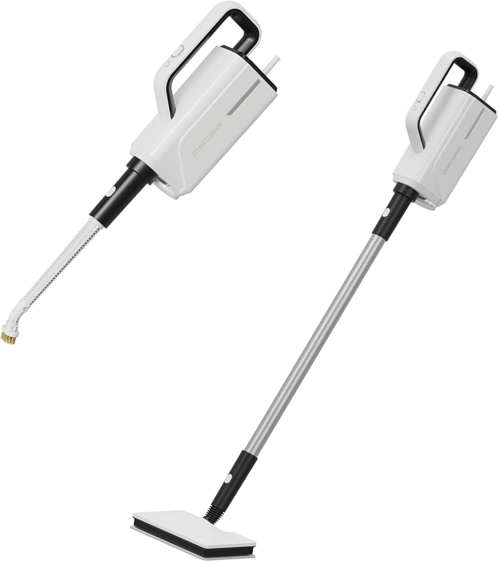 Steam Mop Cleaner for Home, High Temperature Steam Cleaner Machine Steam Mop Steam Iron All in One, Whole House Steam Floor Cleaner with 5 Brush Heads, Steam Mop for All Floors Kitchen (Black)