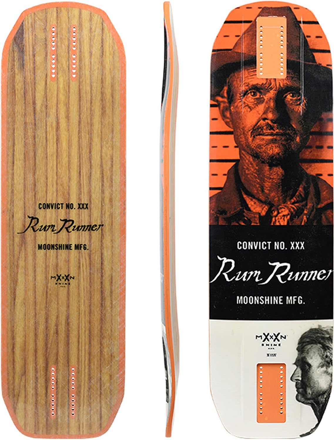 Rum Runner Convict V2 - Longboard Skateboard, Waterproof, Durable, Lightweight, Downhill, Freeride, by Moonshine Manufacturing (Firm Flex Deck ONLY)