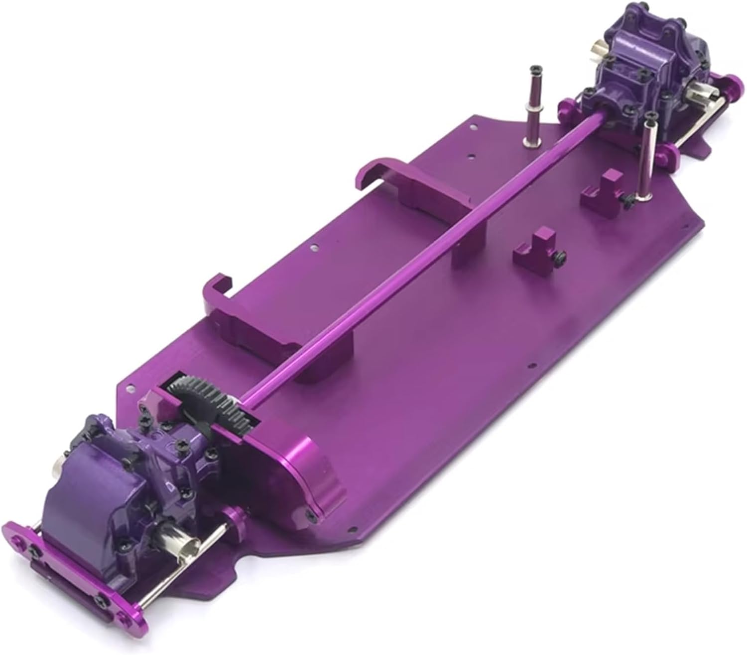 RC Car Replacement For WLtoys 124016 124017 124018 124019 1/12 Metal Upgrade Bottom Plate Gearbox Differential Center Drive Package RC Car Parts(Purple)