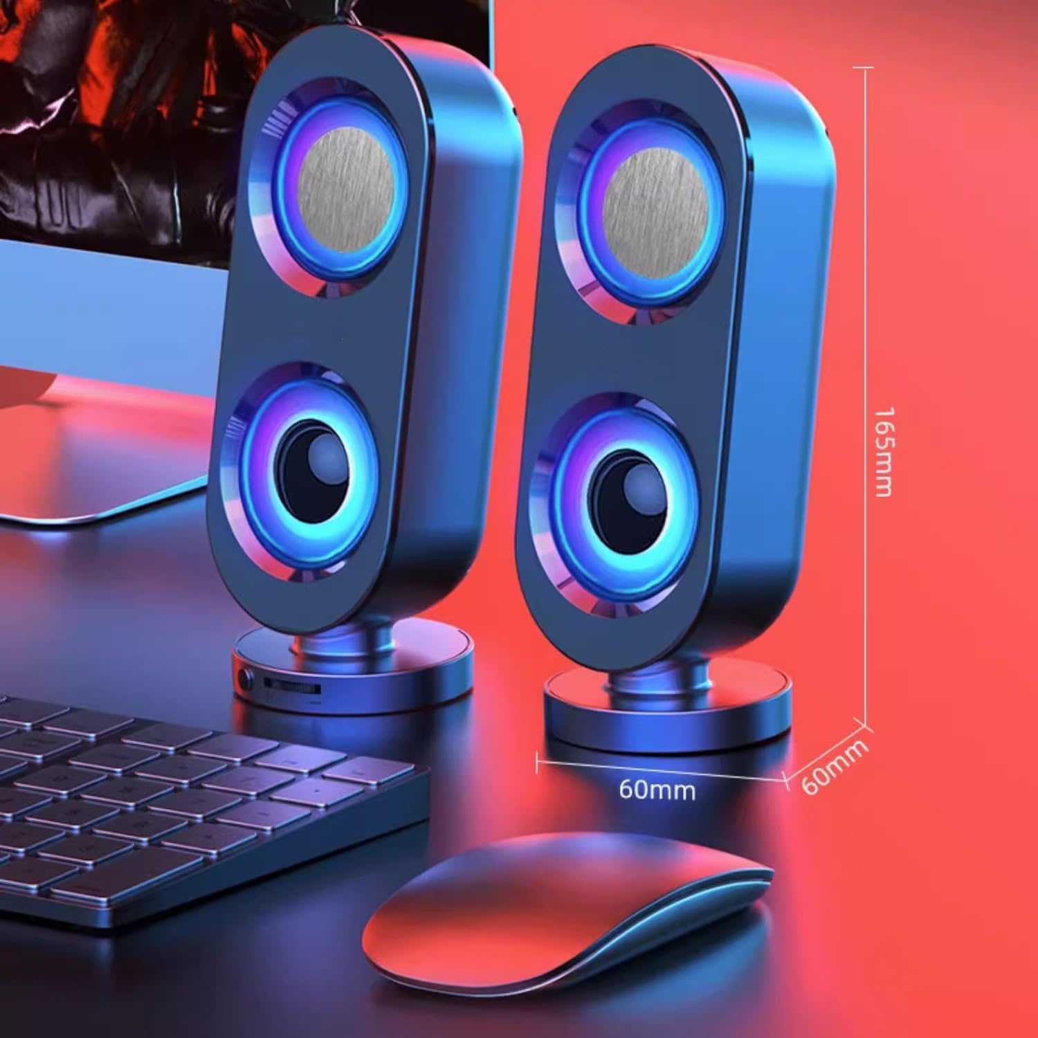 Desktop Small Subwoofer, Computer Sound System, Desktop Household Wired Small Speaker(Black)