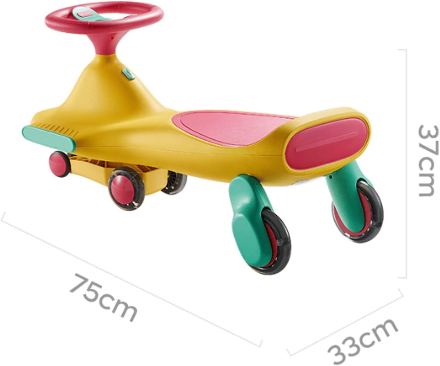 Wiggle Scooter Wiggle Car Wide Seat PU Silent Wheel Colorful Lights Ride on Toy Swing Car Uses for Ages 3 and Up(Purple)