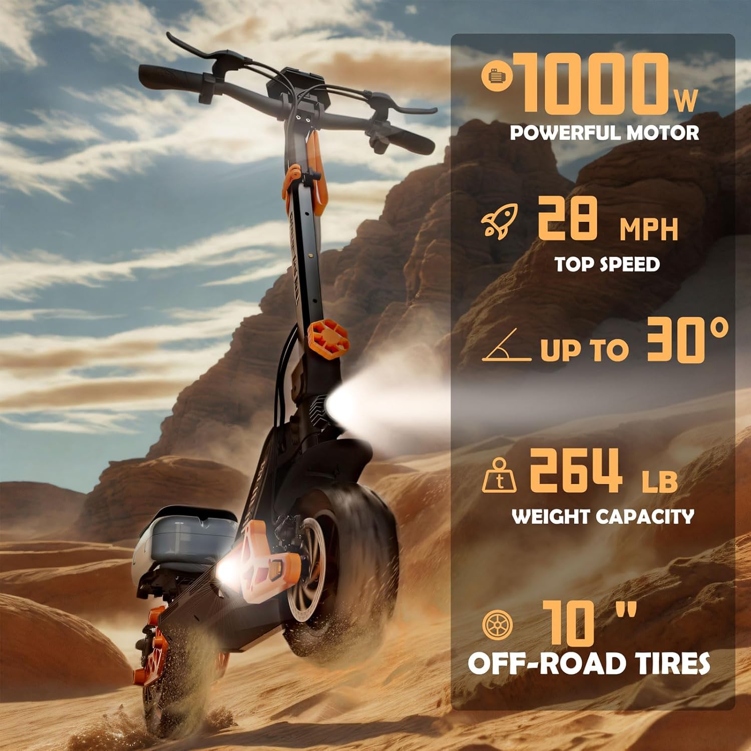 Electric Scooter, 1000/1600/3200/5600 W Motor, 28-39 Mph, 31-44 Miles Range, 15.6/18.2/20.8 AH Battery, Dual Suspension & Braking System Scooter for Adults with Seat & Storage Box