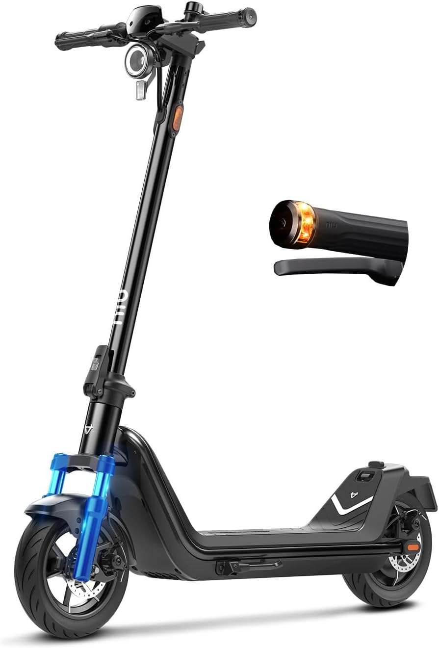 NIU K100P/K300P/K300X Electric Scooter Adult - E Scooter with Suspension, 600-1000W Peak Power, 18-37.3 Miles Max Range, Top Speed 17.4-23.6MPH, Commuting E-Scooter