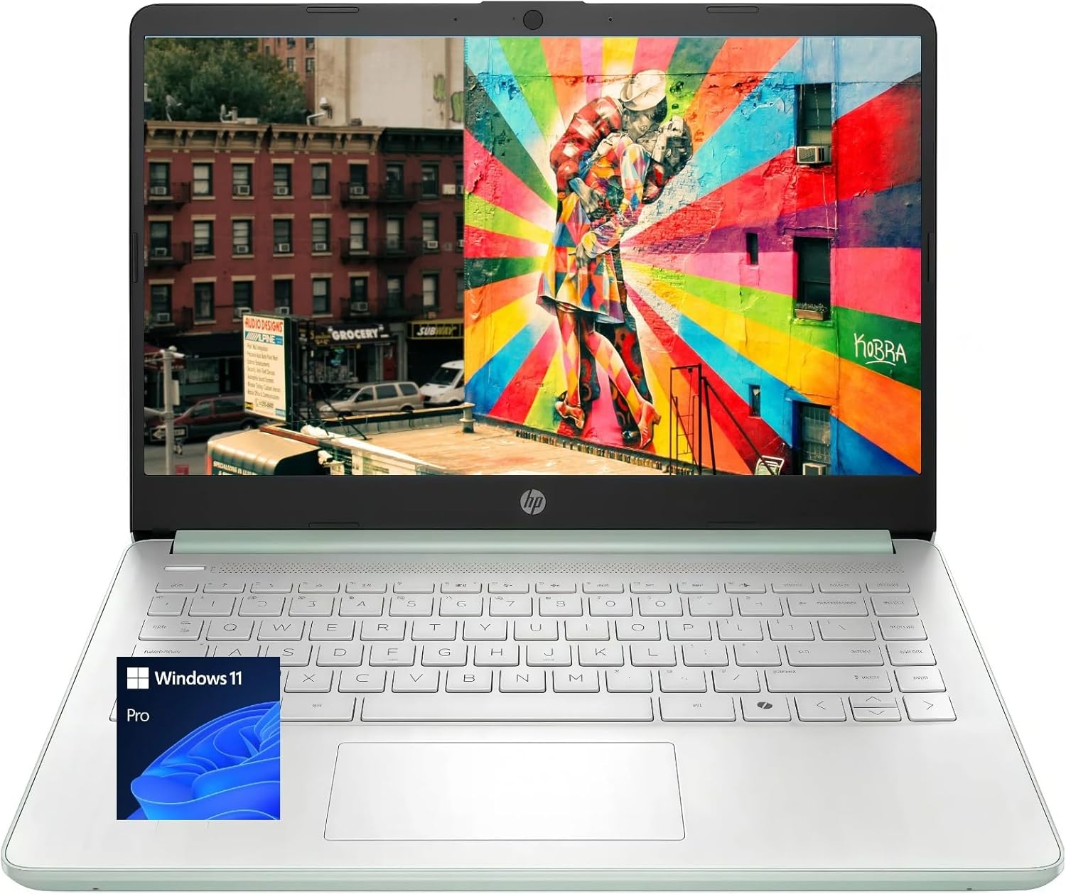 HP 14 Inch Student Business Laptop - Intel N150 | Tranquil Willow Green | Lightweight, AI Copilot Key | 16GB RAM | 384GB Storage(128GB UFS+256GB MSD) | 1 Year Office 365 | Win 11 Pro,w/Accessory