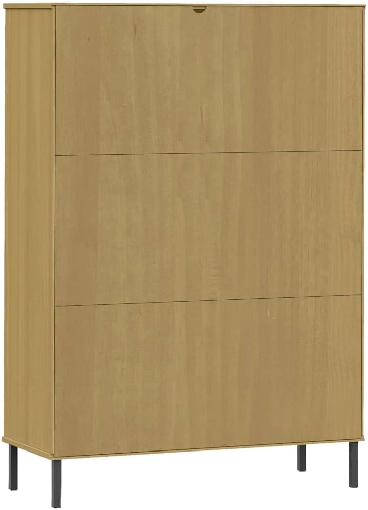 VRAXO Bookcase with Metal Legs Brown 35.4