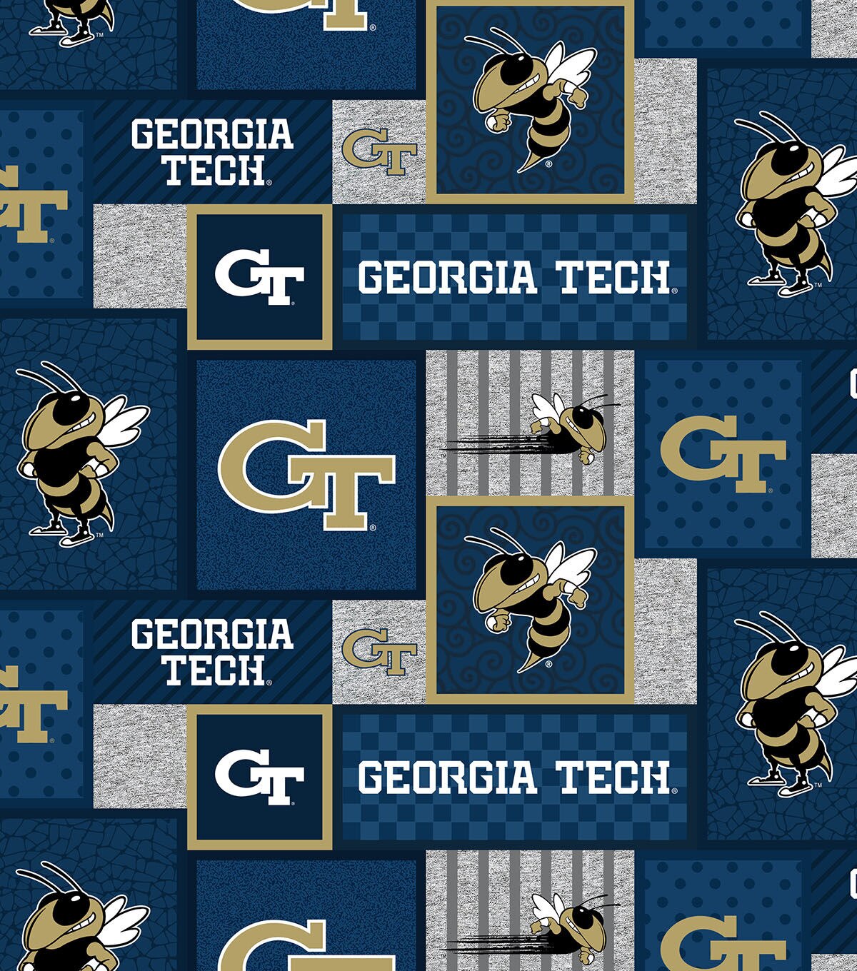Georgia Tech Yellow Jackets Fleece Fabric College Patch