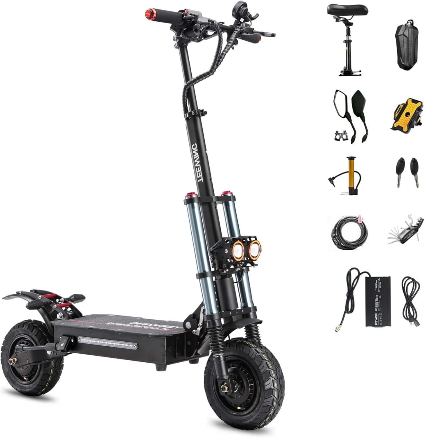 Scooter for Adults, Teewing X5 55mph Electric Scooter with 6000W Dual Motor, 75 Miles Long Range, 11