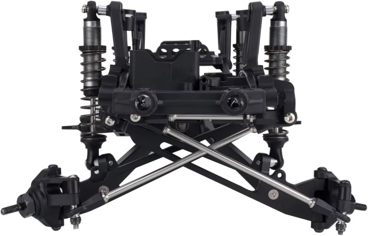 for SCX10 I II 90046 90047 1/10 Metal Twin I-Beam 2WD Pre-Runner Suspension Conversion Kit RC Crawler Car Axle Upgrade Part RC Car Accessories(Black)