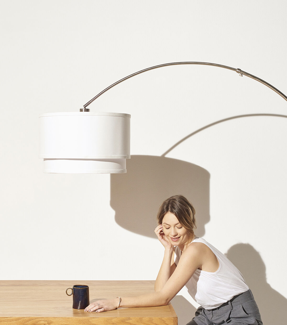 Brightech Mason LED Floor Lamp - Nickel