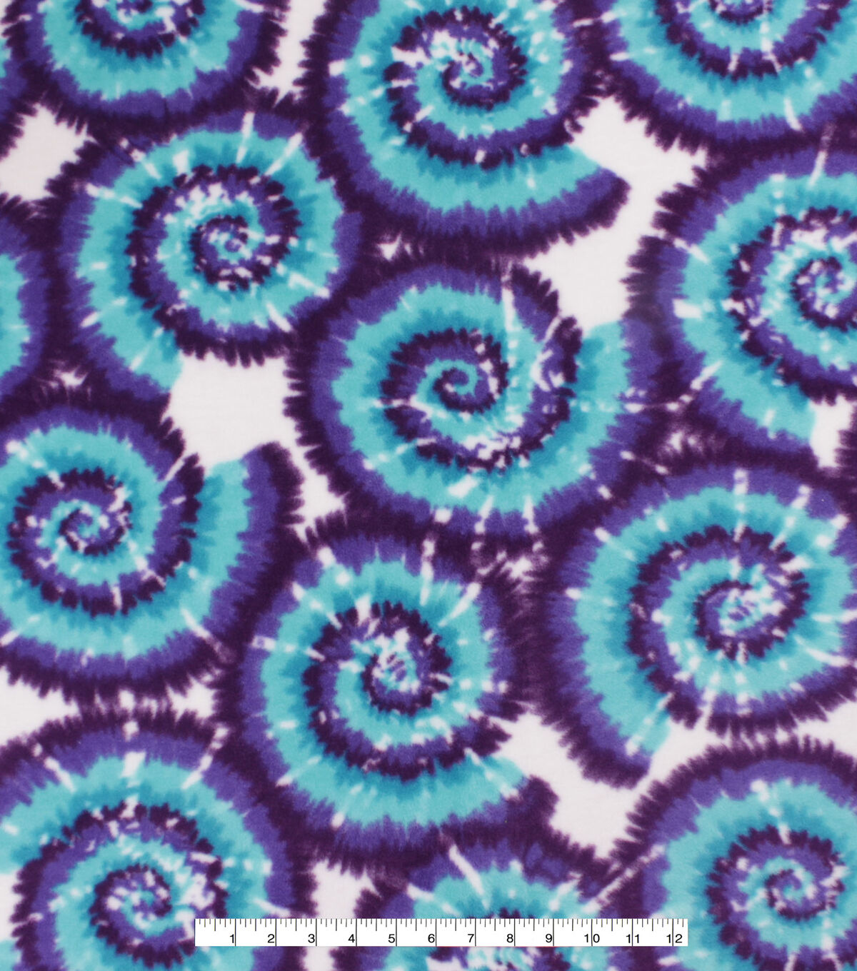 Purple & Turquoise Tie Dye Anti Pill Fleece Fabric