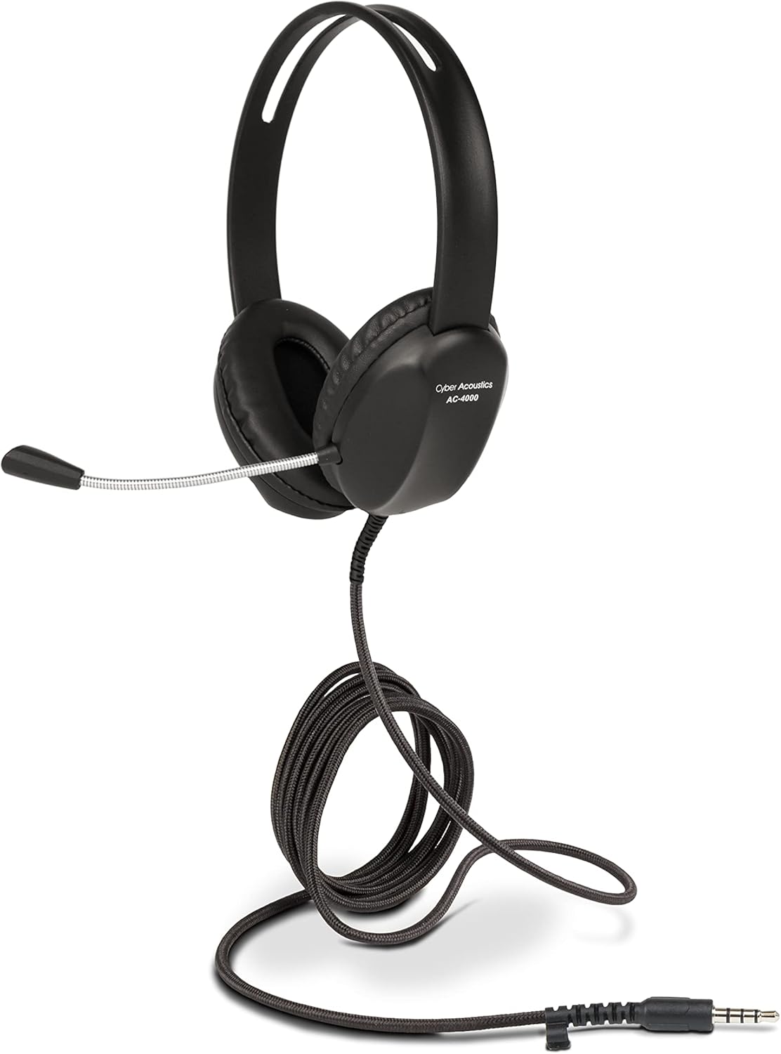 Cyber Acoustics Wired Headset with Microphone (AC-4000-20) – Noise Cancelling Headphones with Mic for PC, Tablets, Cell Phones, and Computers – Work Headset for Office, Class, or Home – 20 Pack